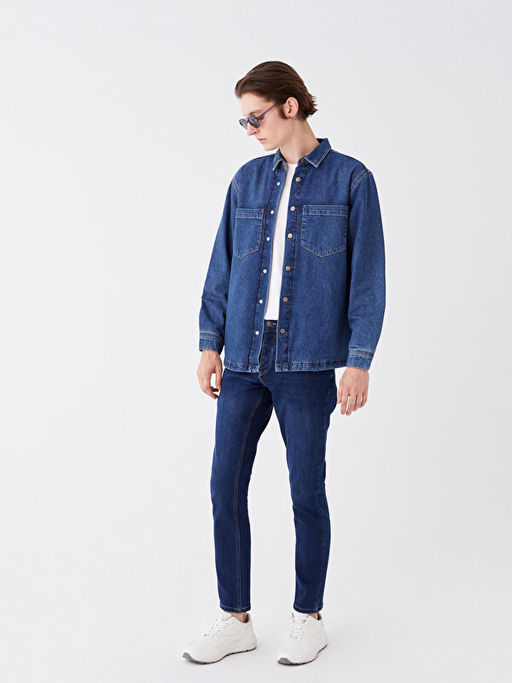 Standart Kal?p Erkek ??i Kapitoneli Jean Ceket