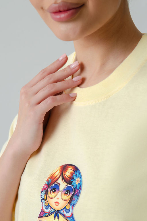 Арт. 3-1157 Футболка женская 44-50 (4 шт) Цвет:бежевый - Калинка фото 16