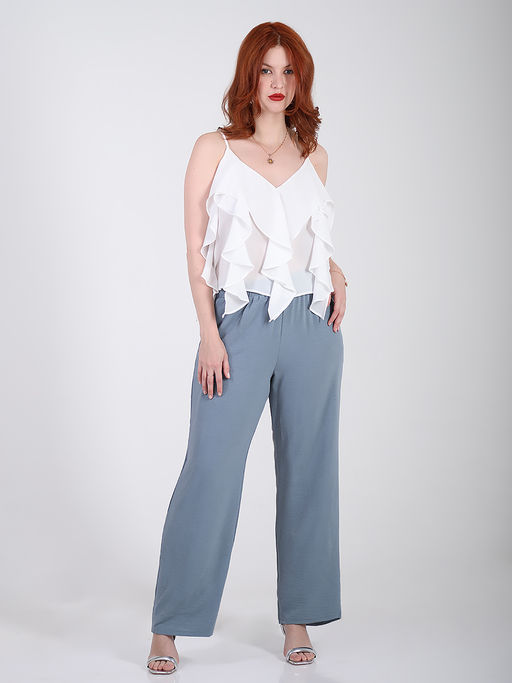 Брюки женские из жатки летние - Almond фото 3