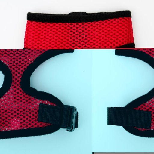 Шлейка мягкая из неопрена, размер S, ОШ 24 см, ОГ 24-34 см, красная - Пижон фото 6