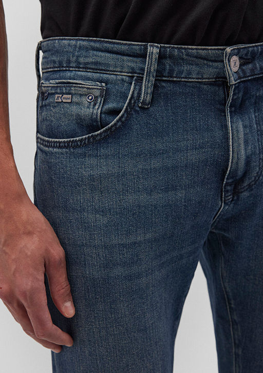 James Mavi Pro Puslu Vintage Koyu Mavi Jean Pantolon  фото 6