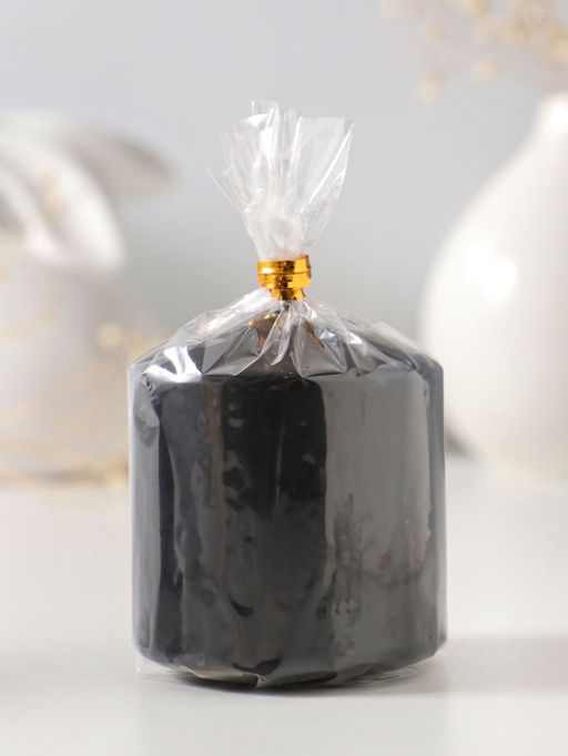 Свеча-столбик 6х6,5 см, цв. чёрный