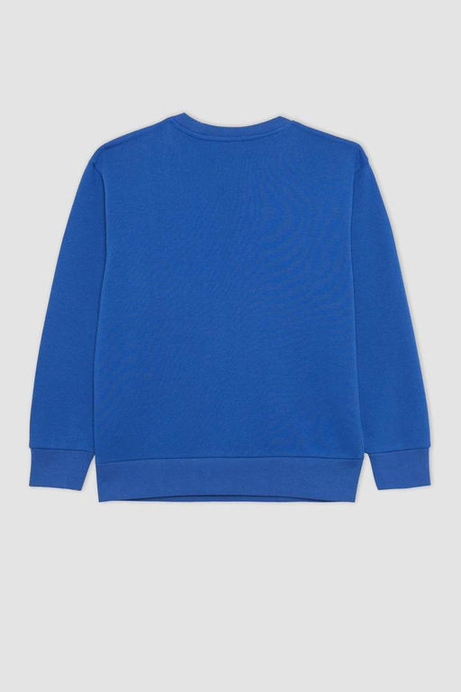 Толстый свитшот с принтом для мальчиков с круглым вырезом - Defacto фото 10