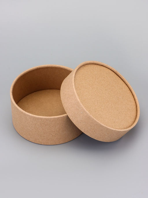 Коробка круглая подарочная, завальцованная крафт, 12×6 см