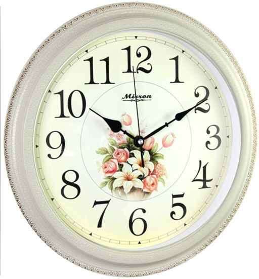 Настенные часы Mirron круглые белые F510ABZT