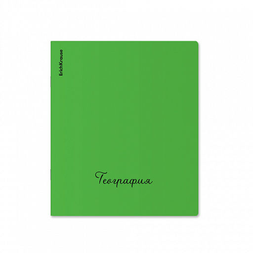 Цена за 6 шт. Тетрадь общая ученическая с пластиковой обложкой на скобе ErichKrause Neon ассорти, География, 48 листов, клетка  фото 2