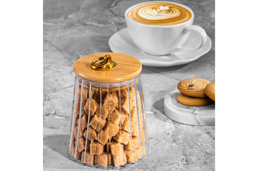 Банка стеклянная 650 мл 10*10*13 см с деревянной крышкой с силиконовым уплотнителем - Elan gallery фото 5
