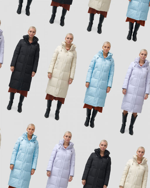 Пальто утепленное стеганное зимнее с капюшоном женское черного цвета 9601Ch - Holdluck фото 16