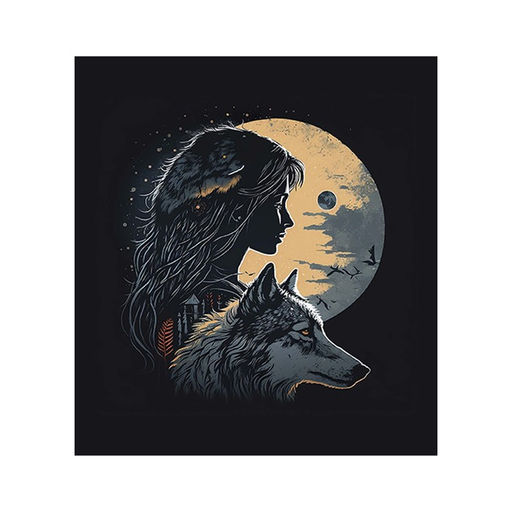 Тетрадь 48 листов в клетку Calligrata Девушка с волком, обложка мелованный картон, твин-лак, блок офсет МИКС  фото 4