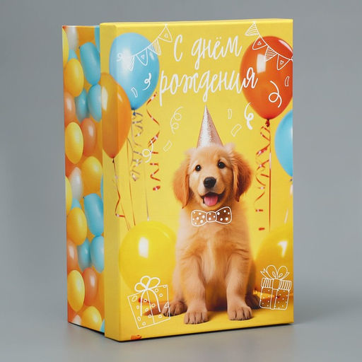 Коробка подарочная прямоугольная, упаковка, «С днём рождения», 24×15.5×9.5 см