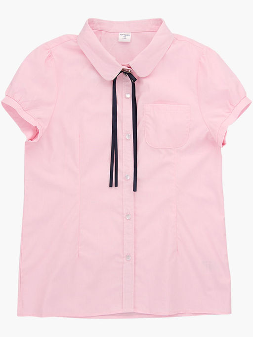 Рубашка розовая с брошью UD 5119 розовый/синий - Mini maxi фото 5