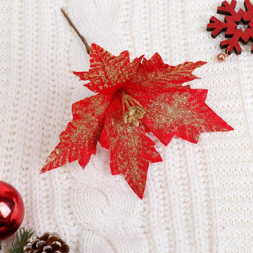 Цена за 2 шт. Декор «Блеск», резной цветок,19×15 см, красный