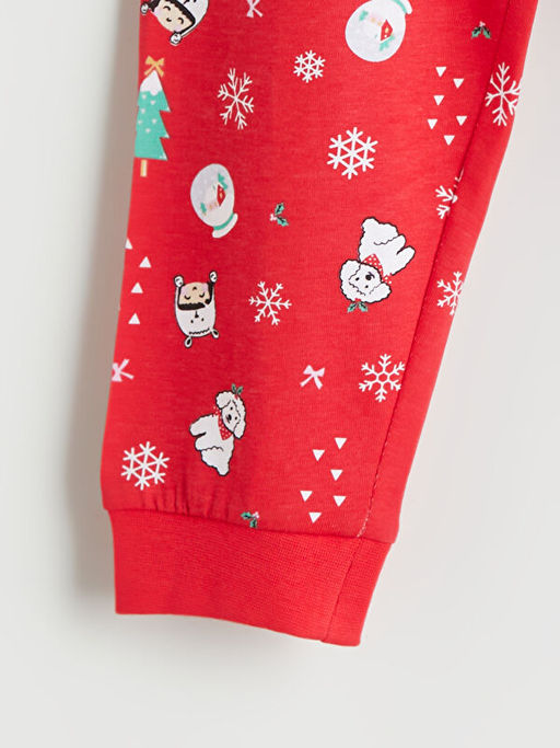 Beli Lastikli Y?lba?? Temal? K?z ?ocuk Pijama Alt?