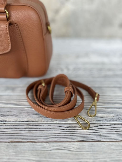 Женская кожаная сумка бочонок 3132 Браун