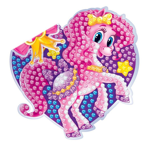 Алмазная мозаика наклейка для детей «Пони», 10×10 см Набор для творчества