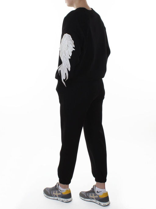 3416/3417 BLACK Костюм спортивный утепленный женский (95% хлопок, 5% эластан)