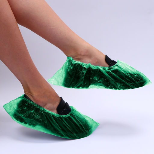 Цена за 50 шт. Бахилы детские 300×100 мм зелёные ПНД 28 мкр 1.9 г 25 пар/уп