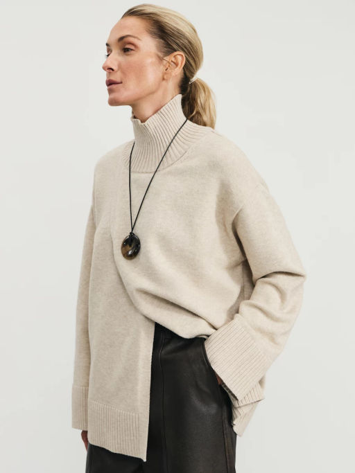 Джемпер с высоким воротником с вискозой в составе / Zarina  фото 8