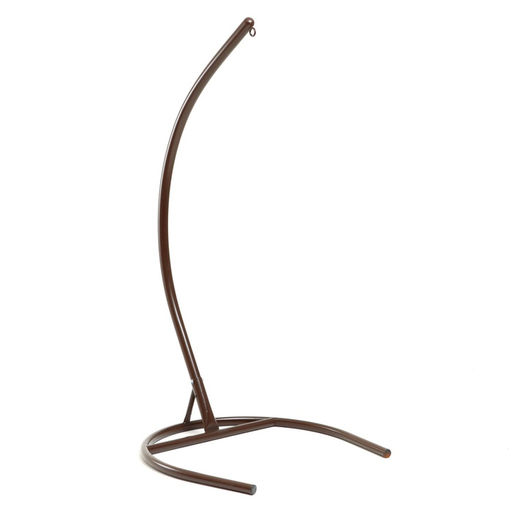 Кресло - кокон подвесное «Капля», 72×98×186 см, с искусственным ротангом, коричневое, с красной подушкой