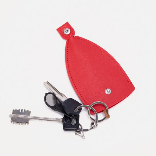 Ключница карманная с кольцом, размер 11.5×7.5×0.3 см, красная