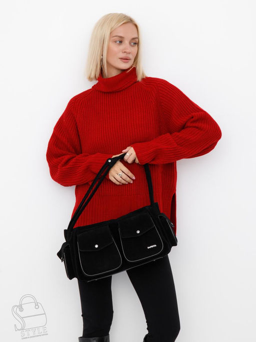 Сумка женская кожаная 91181MSS black Velina Fabbiano-Safenta