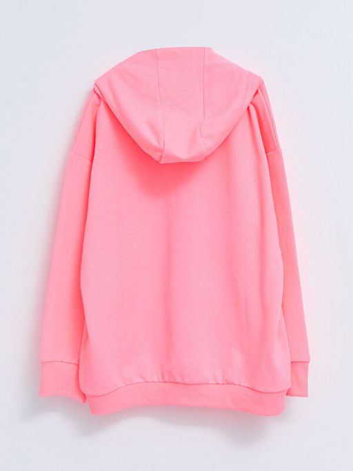 Kap??onlu Bask?l? Uzun Kollu K?z ?ocuk Fermuarl? Sweatshirt - Waikiki фото 2