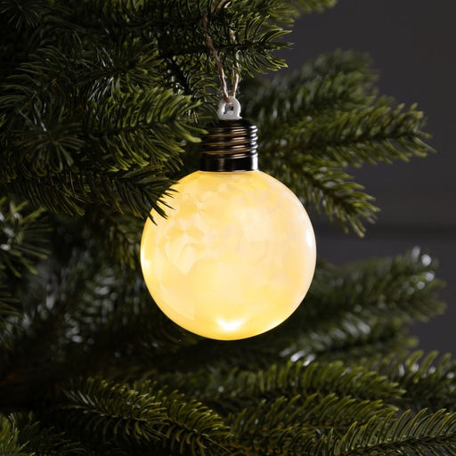 Ёлочный шар Светлый шар, d=8 см, 5 LED, от батареек LR44x3, свечение тёплое белое