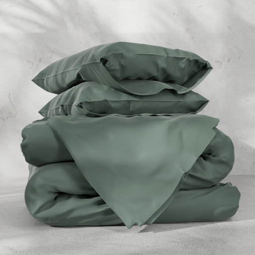 Постельное бельё дуэт «Этель», тенсель, оливковое