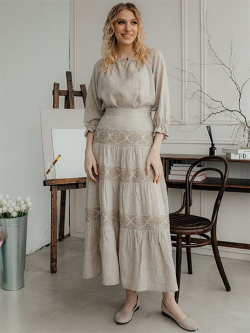 Юбка женская лен 73%, вискоза 27%