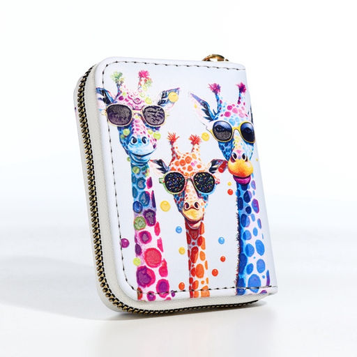 Кошелёк на молнии Жирафы, белый