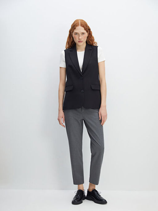 Ceket Yaka Kad?n Klasik Yelek