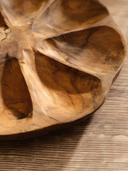 Менажница «Раковина», 19×19×2.5 см, дерево джати, коричневая