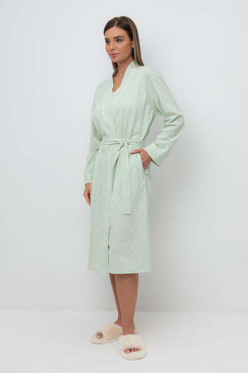 Е 50005/24/пастельно-зеленый,горошек халат жен