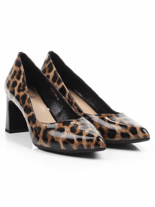 06-A125A-746PC BLACK/LEOPARD Туфли женские (натуральная кожа)