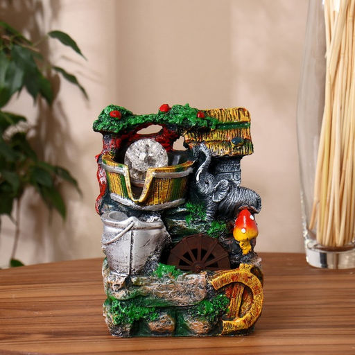 Фонтан настольный «Слоник у воды», 12×14×20 см, с подсветкой