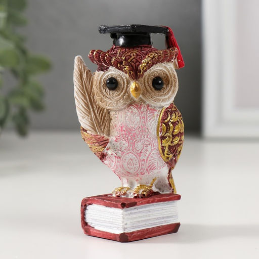 Фигурка полистоун «Ученый красный филин на книге», 3.5×4.5×8.5 см, МИКС