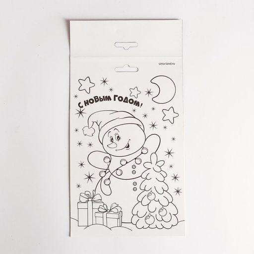 Аппликация на новый год перьями и стразами Снеговик, набор для творчества - Школа талантов фото 4