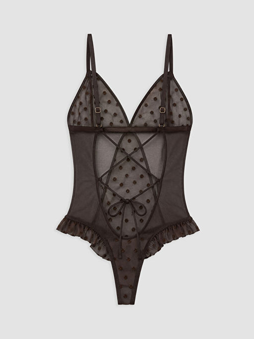 Puantiyeli ?p Ask?l? Kad?n Fantezi Bodysuit - Waikiki фото 2