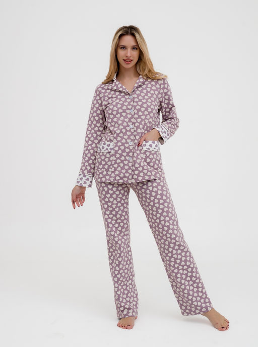 Пижама женская из футера Салли молочный