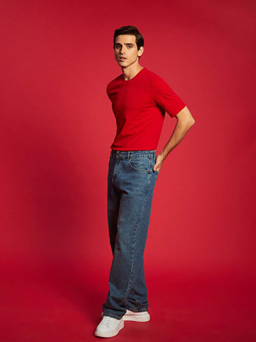 Bisiklet Yaka Penye Erkek Ti??rt