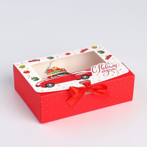 Цена за 2 шт. Коробка подарочная новогодняя складная С Новым годом! 16.5?12?5 см