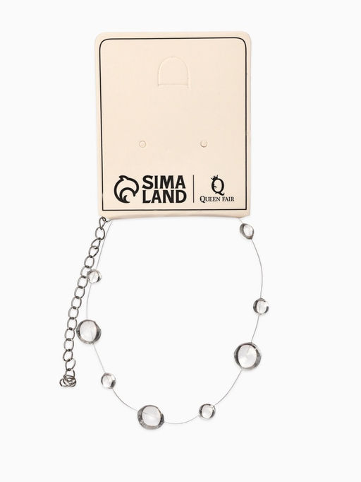 Браслет на леске «Капля росы», былый в серебре