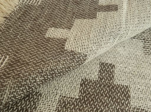 Плед хлопковый 140*200 жаккард "Пифагор" цв. 1886 бело-беж.