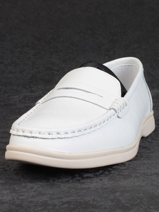 03-B417-1 WHITE Лоферы женские (натуральная кожа)