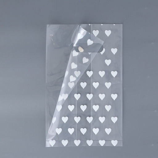 Цена за 20 шт. Пакет полиэтиленовый квадратный с вырубной ручкой, упаковка, "Сердечки", 25х35+16см ± 5% 60 мкм
