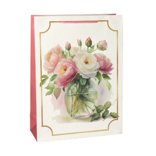 Цена за 12 шт. Пакет подарочный 26x32x12см Цветы / 5451L /уп 12/384/210 г - ГалеонТрейд фото 4