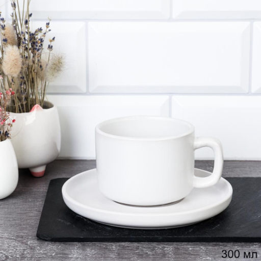 Чайная пара 300 мл white / 3404W 2pcs/3600 /уп6/36/ - ГалеонТрейд фото 2