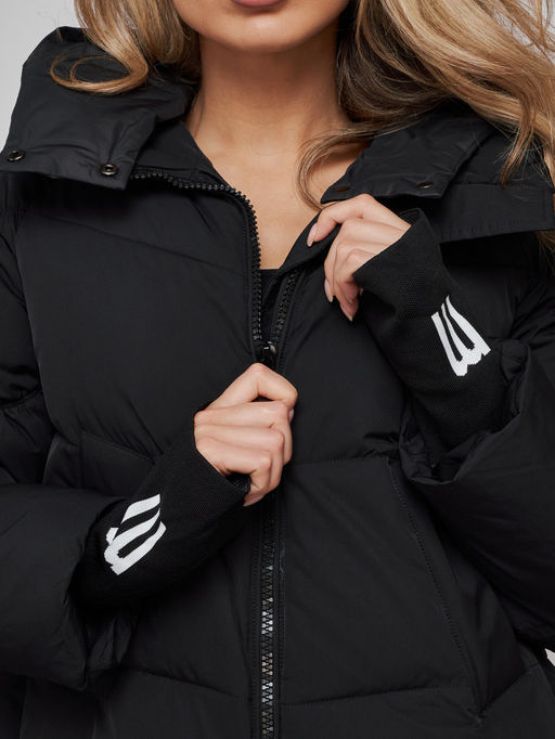 Зимняя женская куртка модная с капюшоном черного цвета 52306Ch - Holdluck фото 14