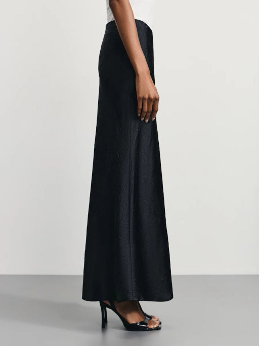 Юбка длины макси из жатого атласа / Zarina фото 4