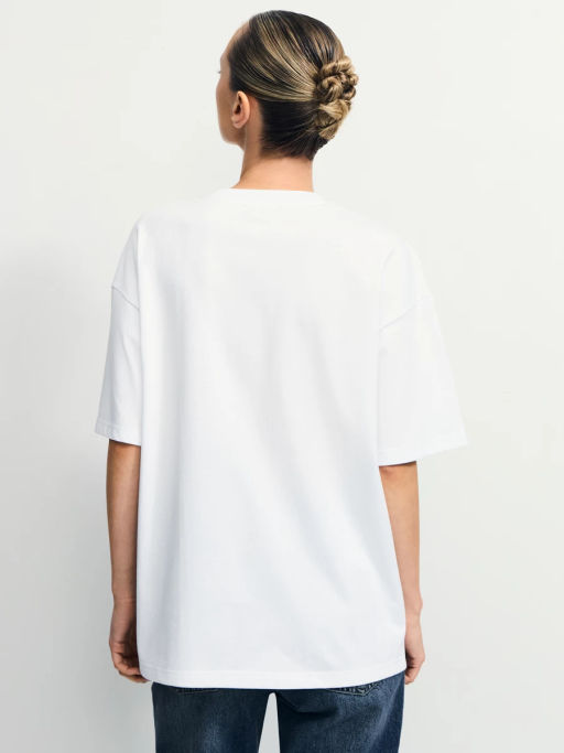 Базовая футболка оверсайз из хлопка / Zarina  фото 6